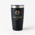 Black Dahlia’s insulated tumbler with gold logo