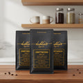 Three bags of Dahlia's Coffee Co. Driftwood Decaf